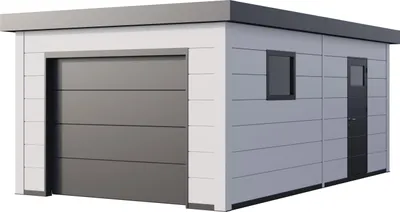 Produktbild von Telluria Garage Classico 3663 inkl. Sektionaltor mit Elektroantrieb weiß/weiß