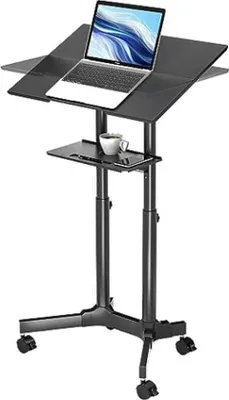 Productafbeelding van Famanu Laptoptafel met wielen - Verstelbaar, zwart