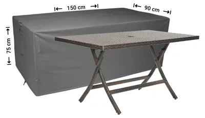 Produktbild von Raffles Covers Raffles Covers Gartentisch-Schutzhülle | Atmungsaktiv | Wasserdicht | UV-beständig | Doppelnähte | Elastischer Kordelzug - Farbe: Anthrazit, Masse: 150 x 90