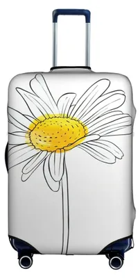 Produktbild von Kofferhülle mit Blumenmuster, elastisch, kratzfest, für Gepäckstücke von 45,7 - 81,3 cm, weiß, L