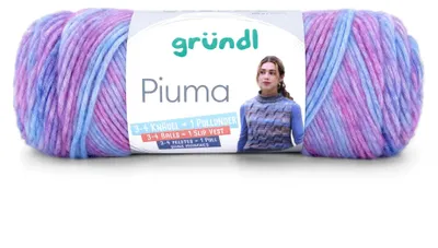 Produktbild von Gründl Wolle Piuma Baumwollmischgarn,Strickgarn mit Farbverlauf,100g-200m,NS 5-6 mm 7