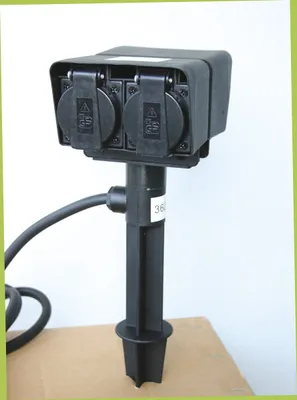 Produktbild von 4968 Gartensteckdose Energie Verteiler mit Erdspieß 4 fach Schuko Steckdose