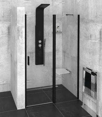 Produktbild von Polysan ZOOM BLACK Duschtür 1300mm, Klarglas