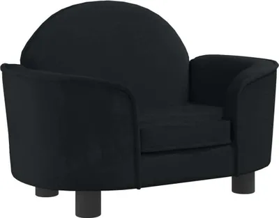 Image de vidaXL Lit pour chien noir 66x40x45 cm velours