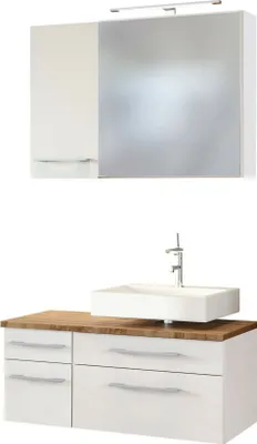 Produktbild von Held Möbel Unterbecken-Set Davos 90 cm -H- (rechts) weiß/matt weiß