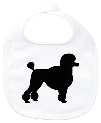 Produktbild von Huuraa Baby Lätzchen Pudel Silhouette White Klettverschluss  Baumwolle Latz Geschenkidee