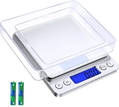 Image de Balance de cuisine - Balance de précision - Balance numérique - 500 g x 0,01 g - Fonction tare - Acier inoxydable - Pour peser lors de la cuisine et de la pâtisserie