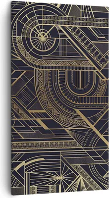 Produktbild von Bild auf Leinwand - Leinwandbild - Einteilig - Ornament Gold Schwarz - 45x80cm - Wand Bild - Wanddeko - Wandbilder - Leinwanddruck - Bilder - Wanddekoration - Leinwand bilder - Wandbild - PA45x80-4522