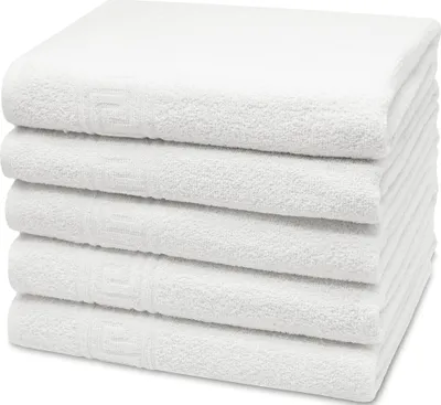 Produktbild von 5er Set Duschtücher 70% Baumwolle, 30% Polyester, 70x140 cm, weiß