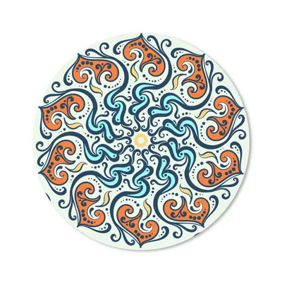 Produktbild von MuchoWow® Mauspad Mousepad Mandala - Orange - Blau - Muster 40x40 cm - Mousepads - Maus Mat - Pad - Mausunterlage - Schreibtisch Accessoires