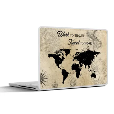 Produktbild von MuchoWow® Laptop Aufkleber Sticker Cover Karte - Reisen - Zitat - Retro 30x21 cm - Sticker für Laptop - Selbstklebend