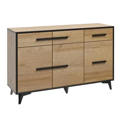 Produktbild von AX LIVING Schubladen Sideboard Kommode Fabriani K3T3S Eiche Riviera