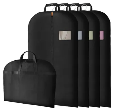 Image de TRANKIELO® - Sacs de rangement anti-poussière, lot de 4 – 60 x 100 cm – Matériau réutilisable, étanche et respirant