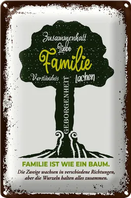 Produktbild von Blechschild Spruch Familie ist wie ein Baum 18x12cm