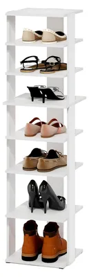 Produktbild von Vertikaler, platzsparender Schuhturm, Schuhregal für den Eingangsbereich, Weiß