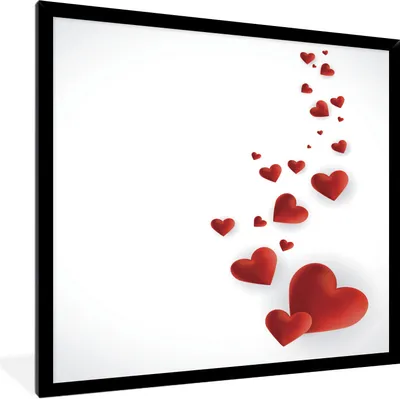 Produktbild von MuchoWow® Gerahmtes Poster Eine Illustration eines Pfades der Herzen 60x80 cm - Poster mit Schwarzem Bilderrahmen Wandposter Rahmen Foto Bilder - Premium - Wanddeko Wohnzimmer