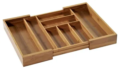 Immagine prodotto di Contenitore per posate Kesper, in bambù, color marrone, dimensioni 35 x 43 x 6 cm (lunghezza x larghezza x altezza), modello 58085