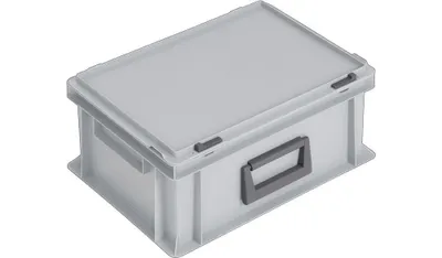 Produktbild von Lockweiler Kunststoffkoffer 14l Polypropylen mit 1Griff L400xB300xH183mm grau stapelbar - PC14-139214110118