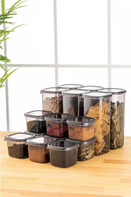 Produktbild von Hermia Concept, BNMPEGYAS15-517, Aufbewahrungsbox-Set (15-teilig), 100 % KUNSTSTOFF, Anthrazit, 10 x 10 x 9,5 cm