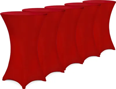 Produktbild von DETEX® Stehtisch Husse 5er Set Ø60-65/70-75/80-85cm Farbwahl Stretch Stehtischhusse Überzug, Größe/Farbe:5er Set Ø70 cm / bordeaux rot