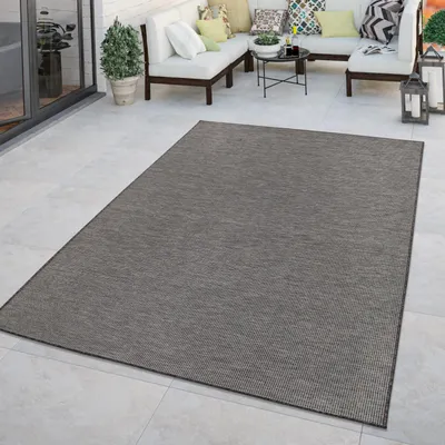 Produktbild von TT Home Teppich Outdoor Balkon Terrasse Grau Rosa Grün Pastell Einfarbig Flachgewebe Größe 120x160 cm