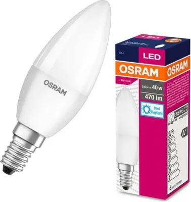 Produktbild von OSRAM E14 C37 LED-Lampe 4,9 W 6500 K