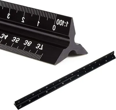 Image de Règle triangulaire professionnelle de 30 cm - Échelles graduées précises pour architectes et ingénieurs