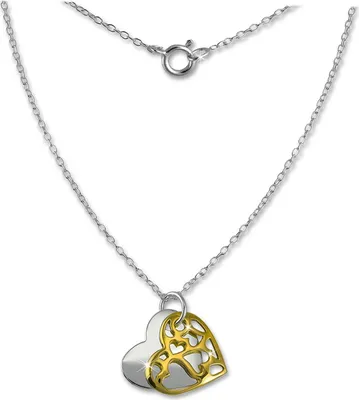 Produktbild von SilberDream Halskette 45cm 925 Silber vergoldet Echt Herz silber gold SDK8007Y