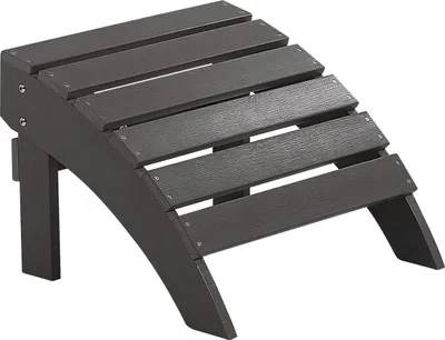 Produktbild von BELIANI Fußhocker für Gartenstuhl Dunkelgrau Kunstholz Muskoka Adirondack Stil Balkon Terrasse Outdoor Garten Zubehör Möbel
