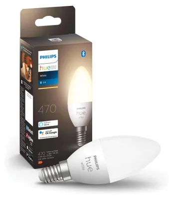 Zdjęcie produktu dla Philips Hue White 8719514320628A, Inteligentne żarówki, Bluetooth/Zigbee, Biały, LED, E14, Świeca