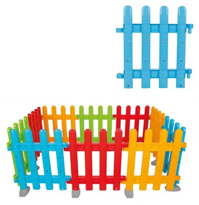 Produktbild von Pilsan Kunststoff Spielzaun Multi 06226 Laufgitter, 10 Elemente á 51 x 4 x 54 cm bunt
