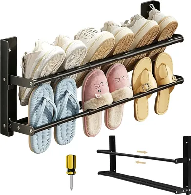 Produktbild von Wandschuhregal ausziehbar 37-67 cm, Metall, für Flur