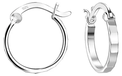Produktbild von Kleine Creolen Silber 925 Ohrringe mit französischem Verschluss 12 mm