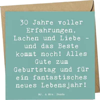 Produktbild von Mr. & Mrs. Panda Klappkarte Spruch 30. Geburtstag - Meeresbrise - Geschenk, Geburtstagsglückwünsche, Alter, anlasskarte, besondere Geschenke, Freunde, feiern, doppelkarte
