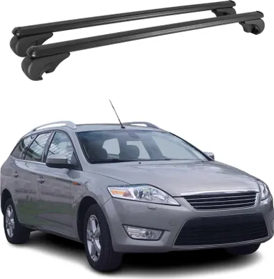 Produktbild von Dachträger für Ford Mondeo Turnier 2007-2014 Gepäckträger Aluminium Schwarz 2x