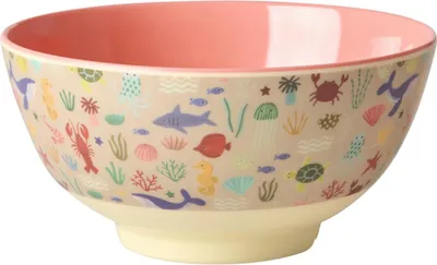 Produktbild von Rice Melamin Schüssel - Coral Ocean Print 700ml