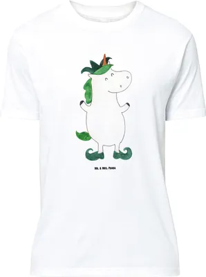 Produktbild von Mr. & Mrs. Panda T-Shirt Einhorn Joker - Weiß - Geschenk, Einhörner, Rundhals, Unicorn, Kasper, Lustiges, Jersey-Shirt, S, Hofnarr, Mittelalter, Tshirt