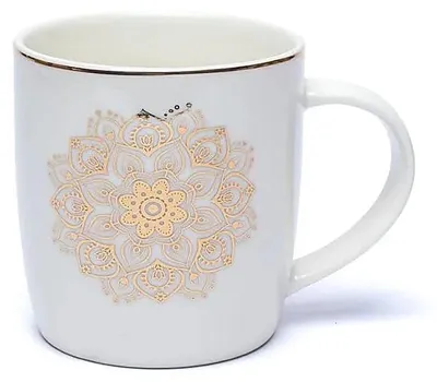 Teetasse Mandala-Motiv mit Teesieb, 400 ml, Porzellan