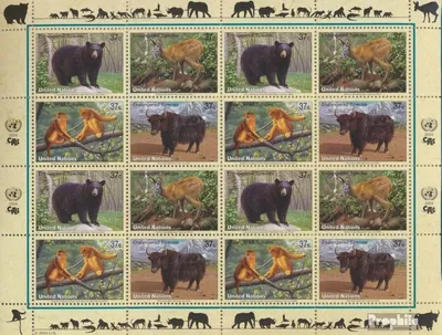 Produktbild von Briefmarken UNO - New York 2004 Mi 946-949Klb Kleinbogen (kompl.Ausg.) gestempelt Säugetiere