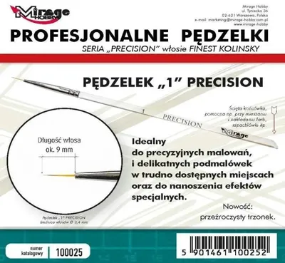 Zdjęcie produktu dla Pędzelek Precision Kolinsky 1 - Mirage Hobby