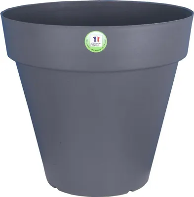 Image de Pot à plantes Riviera 414076 Circulaire Gris Plastique