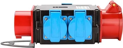 Immagine prodotto di Adattatore CEE per distribuzione di corrente trifase IP44 per l'uso in cantiere: 1xCEE 400 V/16 A, 3x230 V