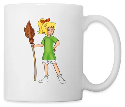 Produktbild von Spreadshirt Bibi Blocksberg Mit Ihrem Besen Kartoffelbrei Tasse, One size, Weiß