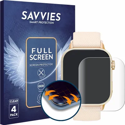 Produktbild von 4x Savvies Fullscreen Schutzfolie für MFVLP LC210 1.85" Displayschutz Folie Fullcover Klar Transparent