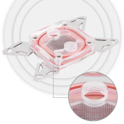 Obrázok produktu pre Blok vodného chladenia počítačového procesora Red Copper Base POM Cover w/ Waterway pre AMD AM4