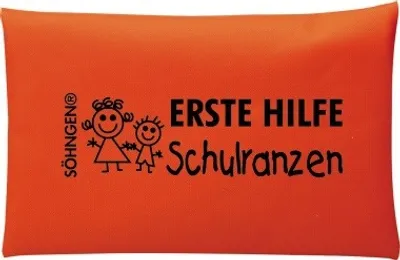 Produktbild von SÖHNGEN Erste Hilfe Rucksack Schulranzen Außenmaße: 13,5 x 9 cm (B x H) Material: Nylon Farbe: orange