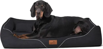 Produktbild von tierlando® Orthopädisches Hundebett WILLIAM Couture | Bequemes Hundesofa - Größe: 130x100cm | Farbe: 03 Schwarz