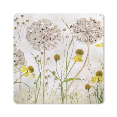 Produktbild von MuchoWow® Mauspad Mousepad Blumen - Aquarell - Stilleben 20x20 cm - Mousepads - Maus Mat - Pad - Mausunterlage - Desk Mat - Bureauartikeln