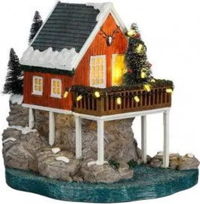 Produktbild von Luville Weihnachtshaus 'Haus auf Felsen' batteriebetrieben, für Weihnachtsdorf, 17,5x19,5x19,5