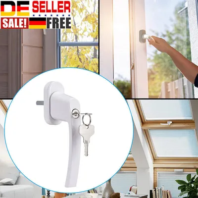 Produktbild von Fenstergriff abschließbar Sicherheitsfenstergriff Fensterschloss mit 2Schlüsseln
